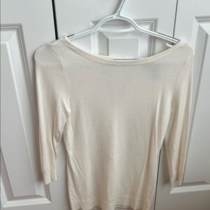 White House Black Market Cream Off-the-Shoulder Sweater
